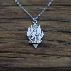 Wholesale New Stylish Believe Bigfoot Sasquatch Necklace on 20" Chain (Sold By Piece)