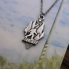 Wholesale New Stylish Believe Bigfoot Sasquatch Necklace on 20" Chain (Sold By Piece)