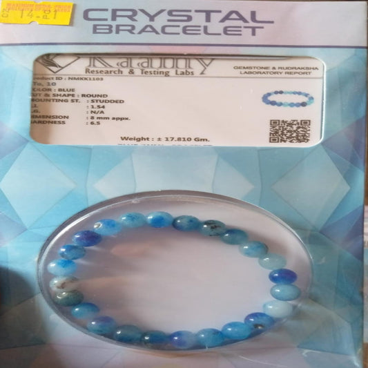 Wholesale New 8mm Blue Lace Agate Adjustable Bracelet (Sold by PCS)