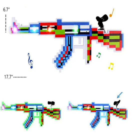 Wholesale 17" Pixel AK-47 Light Up Toy with Sound Action-Packed Fun (sold by the piece or dozen)