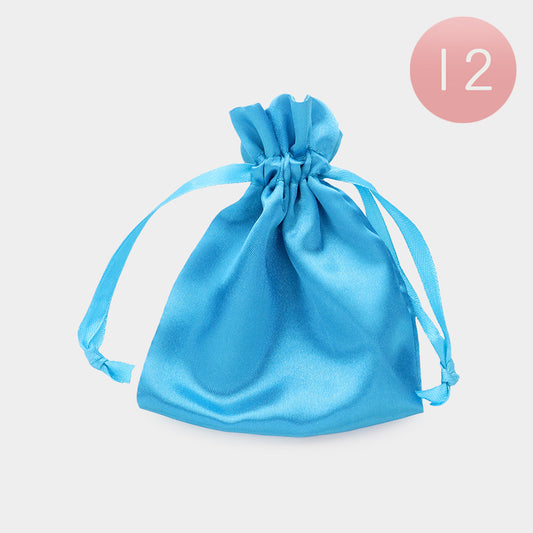Blue Ribboned Satin Organza Gift -Bags (Sold by Dozen=$17.88)