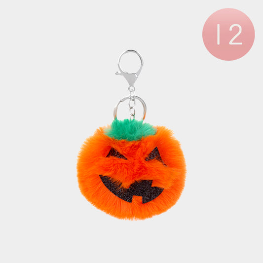 Plush Halloween Pumpkin Key Chains (Sold By Dozen=$23.88)