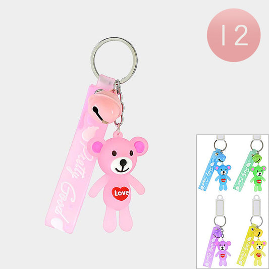 LOVE Message Bear Keychains (Sold By Dozen= $23.99)