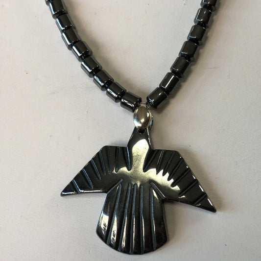 Wholesale New Phoenix Bird Shape Carved Black Hematite Stone with Pendant (Sold By Piece)