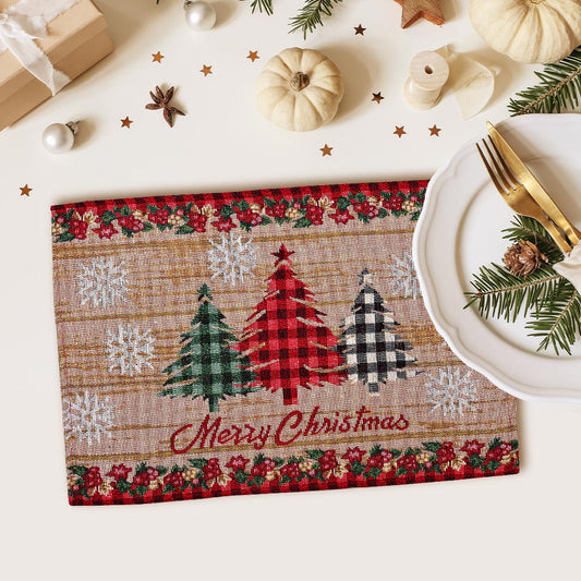 Christmas tree Scenery Printed Dining Place mat (pack of 6=$29.94)