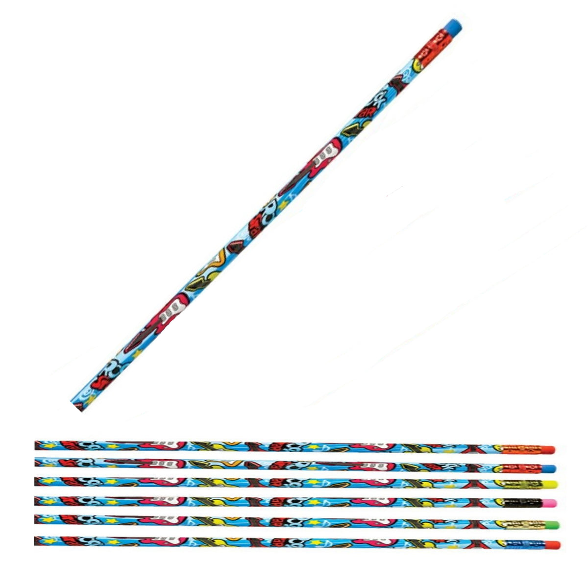 Rock Star  Pencils kids toys In Bulk- Assorted