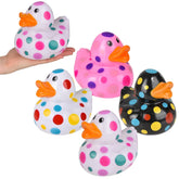 Polka Dot Patterned Rubber Ducky Kids Toy - Assorted