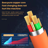 120W 6A 3 in 1 Fast Charging Type C Cable Micro USB