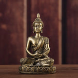Southeast Asia Thailand Buddha Statue Sandstone Resin Shakyamuni Lotus Base Chanting Meditation Crafts Ornament Zen Mascot Decor