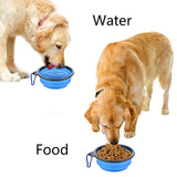 2307GP Collapsible Pet Silicone Dog Food Water Bowl Outdoor Camping Travel Portable Folding Supplies Dishes with Carabiner