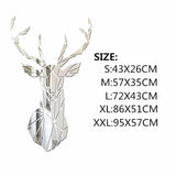 3D Mirror Wall Stickers Nordic Style Acrylic Deer Head Mirror Sticker Decal Removable Mural for DIY Home Living Room Wall Decors