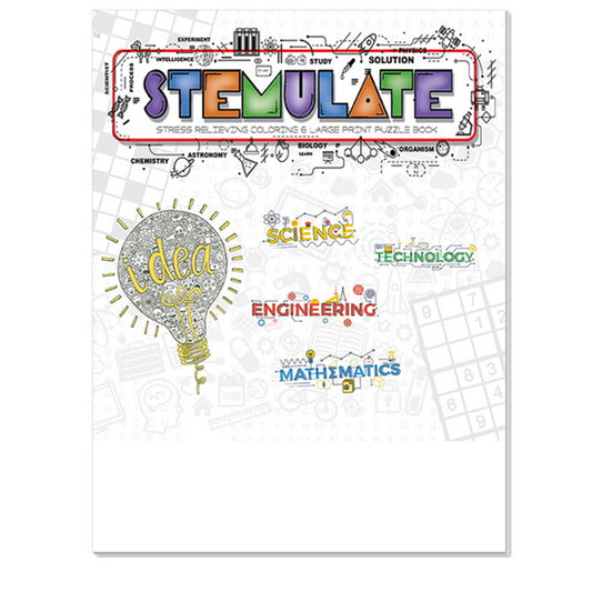 STEMULATE Adult Coloring and Large Print Puzzle Book (100 pcs/set=$549.00)