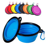 2307GP Collapsible Pet Silicone Dog Food Water Bowl Outdoor Camping Travel Portable Folding Supplies Dishes with Carabiner