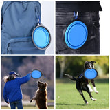 2307GP Collapsible Pet Silicone Dog Food Water Bowl Outdoor Camping Travel Portable Folding Supplies Dishes with Carabiner