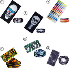 Assorted Lot of Seamless Bandana Multi-Function Wraps (Sold By Dozen)