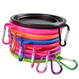 2307GP Collapsible Pet Silicone Dog Food Water Bowl Outdoor Camping Travel Portable Folding Supplies Dishes with Carabiner