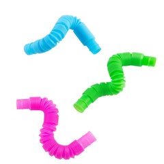 Small Solid Color Expanding Tube Fidget Toys Colorful Bendable Sensory Toys (MOQ-12)
