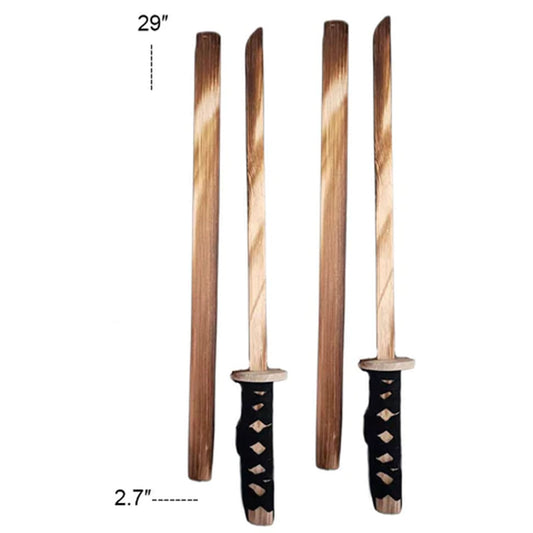 Natural 30-Inch Wooden Ninja Sword with Sheath - Martial Arts Practice (Sold By Piece)