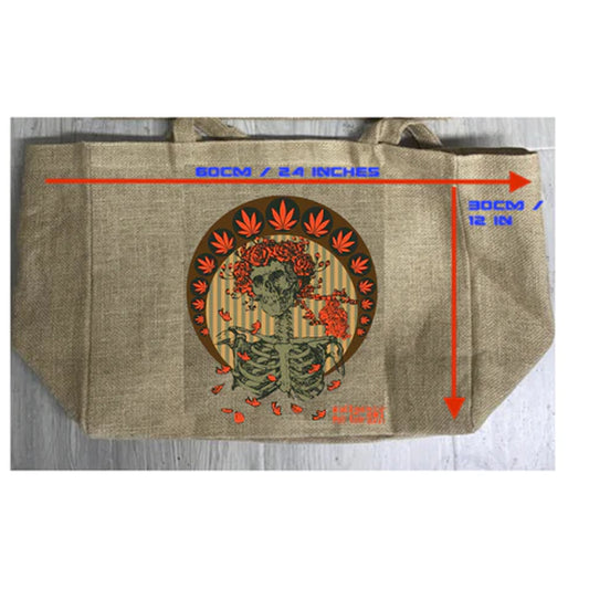 Queen of Hearts Marijuana Burlap Tote Bag - Stylish and Eco-Friendly (Sold By Piece)