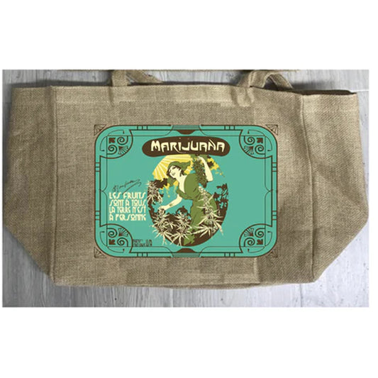 La Française Marijuana Burlap Tote Bag - Stylish and Eco-Friendly (Sold By Piece)