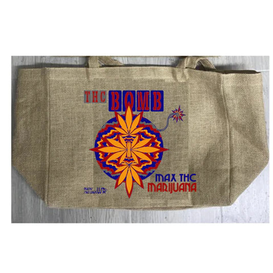 New Stylish Bomb Marijuana Burlap Tote Bag For Women's (Sold By Piece)