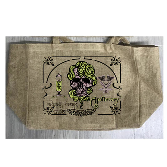 New Apothecary Medical Marijuana Burlap Tote Bag - Stylish and Eco-Friendly (Sold By Piece)