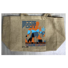 New Bigfoot Marijuana Burlap Tote Bag - Stylish and Eco-Friendly (Sold By Piece)