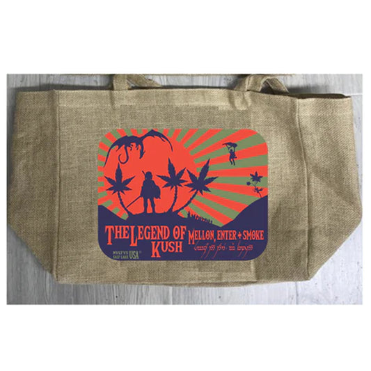 Legend of Kush Marijuana Burlap Tote Bag - Stylish and Eco-Friendly (Sold By Piece)