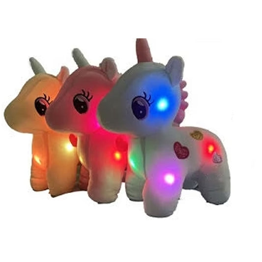 Wholesale Magical Light Up 15 Inch Unicorn Plush Heart (Sold By  Piece)