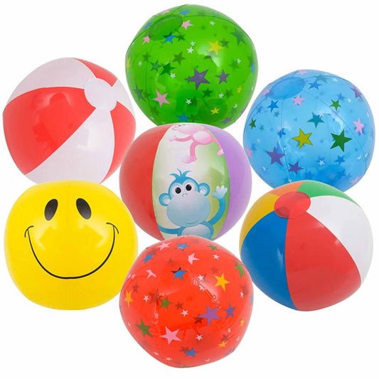 16" Beach Ball Assortment Colorful and Fun Inflatable Balls (Sold in Unit of 25Pcs)