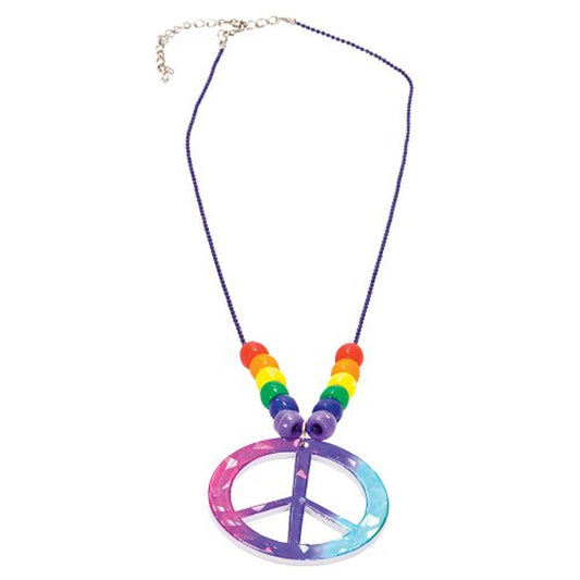 Rainbow Peace Sign  Necklace kids toys In Bulk