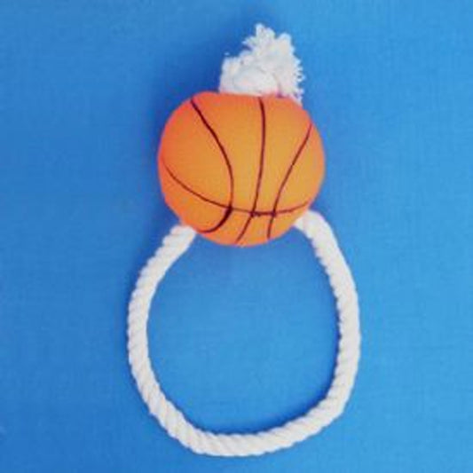 Basketball On Rope Toy For Dogs MOQ - 24 pcs