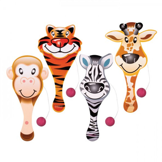Zoo Animal Paddle Balls For Kids In Bulk- Assorted