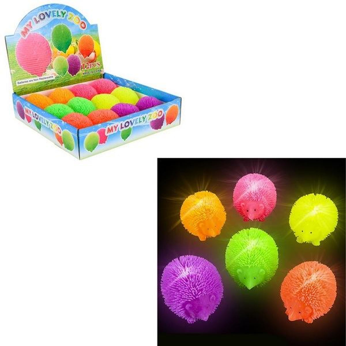 Light-Up Hedgehog Puffer Ball Kids Toys In Bulk