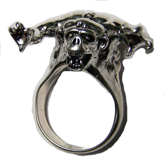 Wholesale Biker Ring Monster Gargoyle Sterling Silver Plated, Assorted Sizes (Sold by the piece)