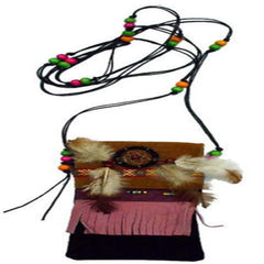 Leather Dream Catcher Pouch - Assorted Colors and Designs