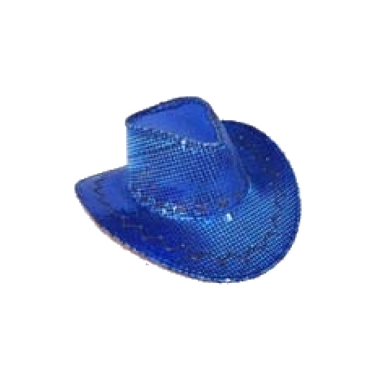 Wholesale Western Style Blue Sequin Embellished Cowboy Hat (MOQ-6)