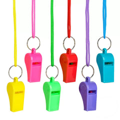 2" Neon Whistle Necklace (Dozen = $3.99)