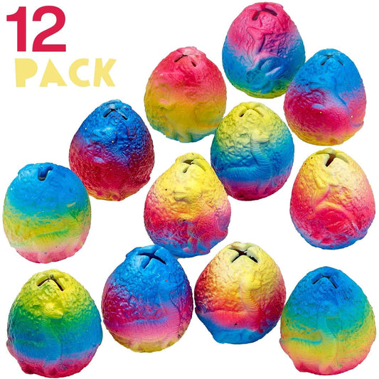 Rainbow Color Stress Relief Dinosaur Egg Toys In Bulk- Assorted