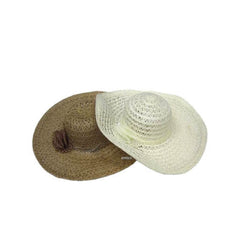 Wholesale Women's Wide Brim Design Ribbon Assorted Beach Hats (MOQ-6)