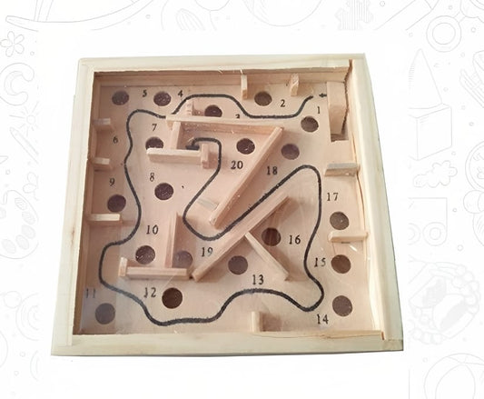 Mini Wooden Balance Board Game Handcrafted Maze Puzzle Toy for Kids and Adults