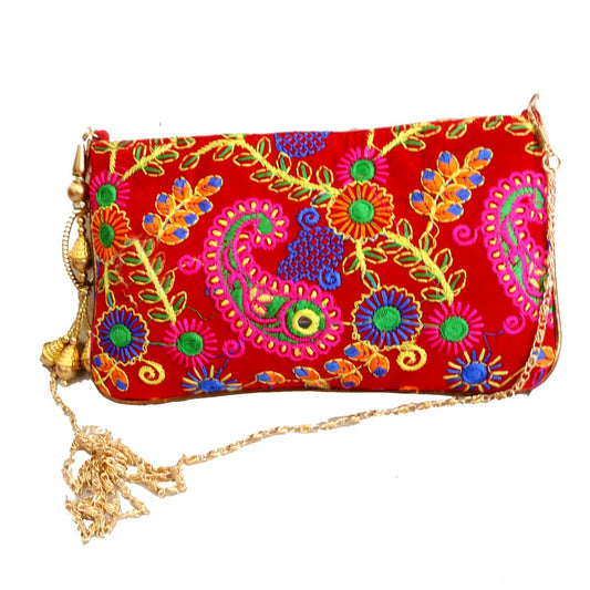 New Unique Design Handcrafted Clutch With Sling Handle Bag  For Women's