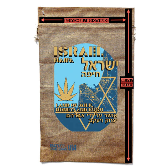 New Israel Kush Marijuana Burlap Bag - Show Your Cannabis Enthusiasm (Sold By Piece)