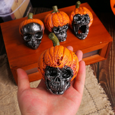 2307BA Evil Pumpkin Skull Halloween Pumpkin Decoration Decoration Outdoor Garden Resin Crafts Desk Decoration Living Room Decoration
