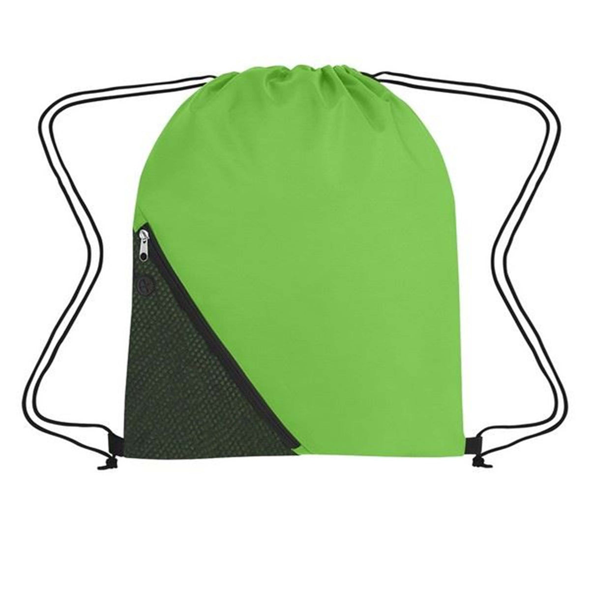 Sports Drawstring Backpack with Mesh Pocket In Bulk- Assorted