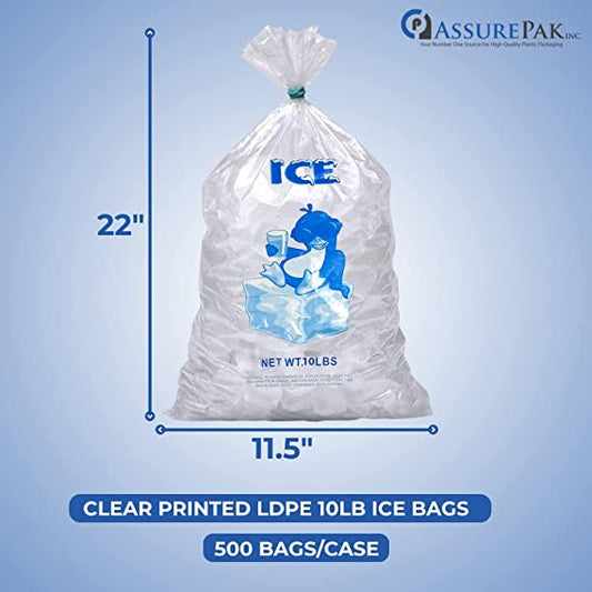 8# ICE BAGS (10"X22") 1.2 MIL 500/CS