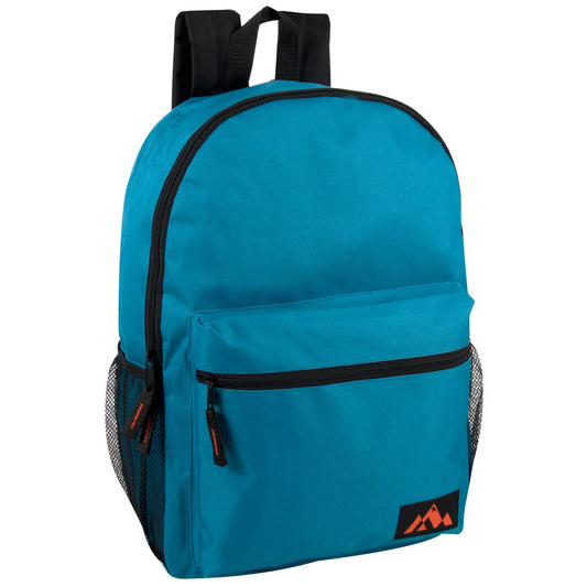 18 Inch Trailmaker Boy's Assorted Colors Backpack with Side Mesh Pocket - 5 Colors (1 Case = 24 Pcs) 5.25$/PC
