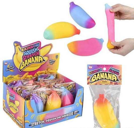 Buy STRETCH AND SQUEEZE RAINBOW BANANA 4.75" in Bulk