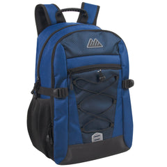 19 Inch Bungee Jacquard Cord Backpack With Padded Laptop Section Case Navy
