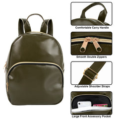 Mini Backpack With Front Dome Zipper Pocket For Girls
